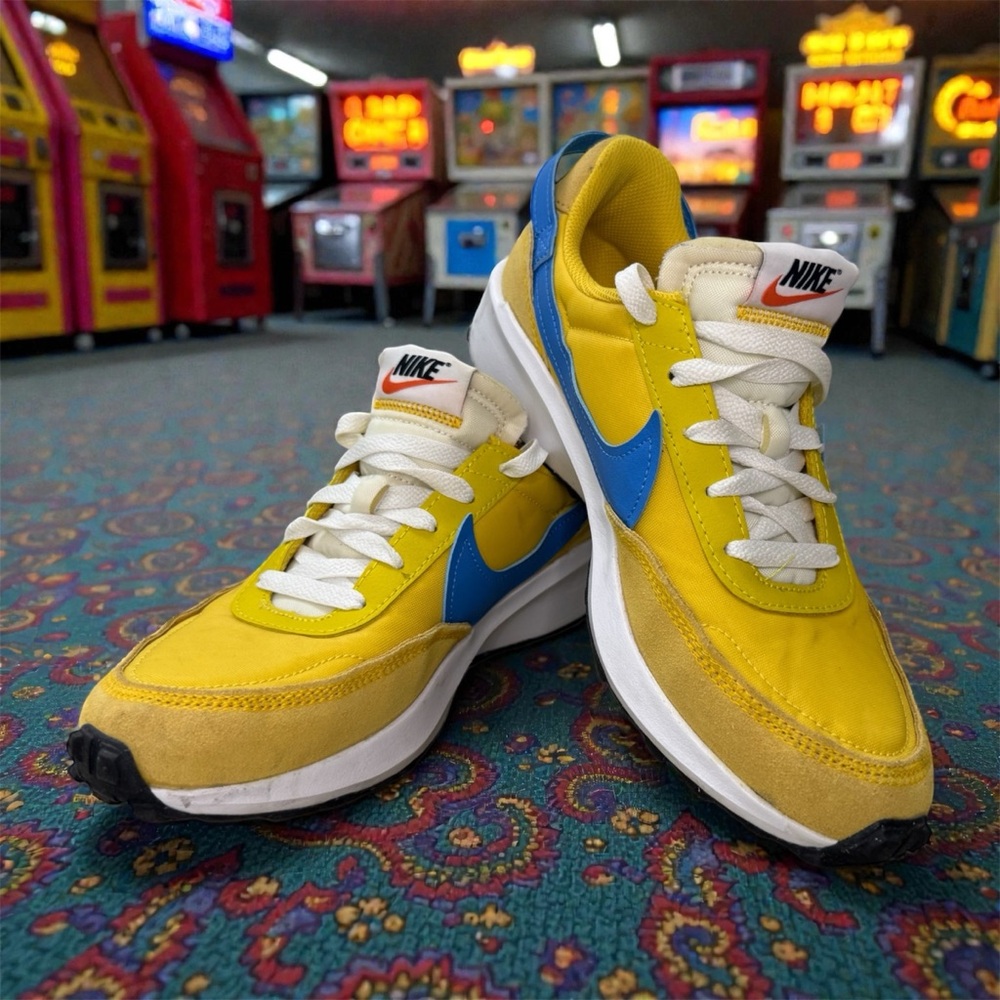 Nike Bright Yellow and Blue Athletic Shoes